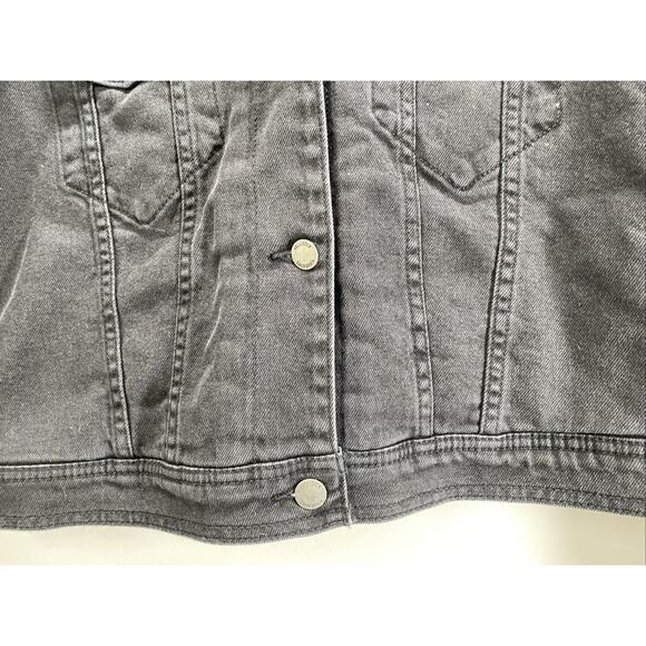 Hollister Black Denim Fleece Lined Cropped Jacket Women’s Medium 38” Chest NEW - Picture 4 of 9